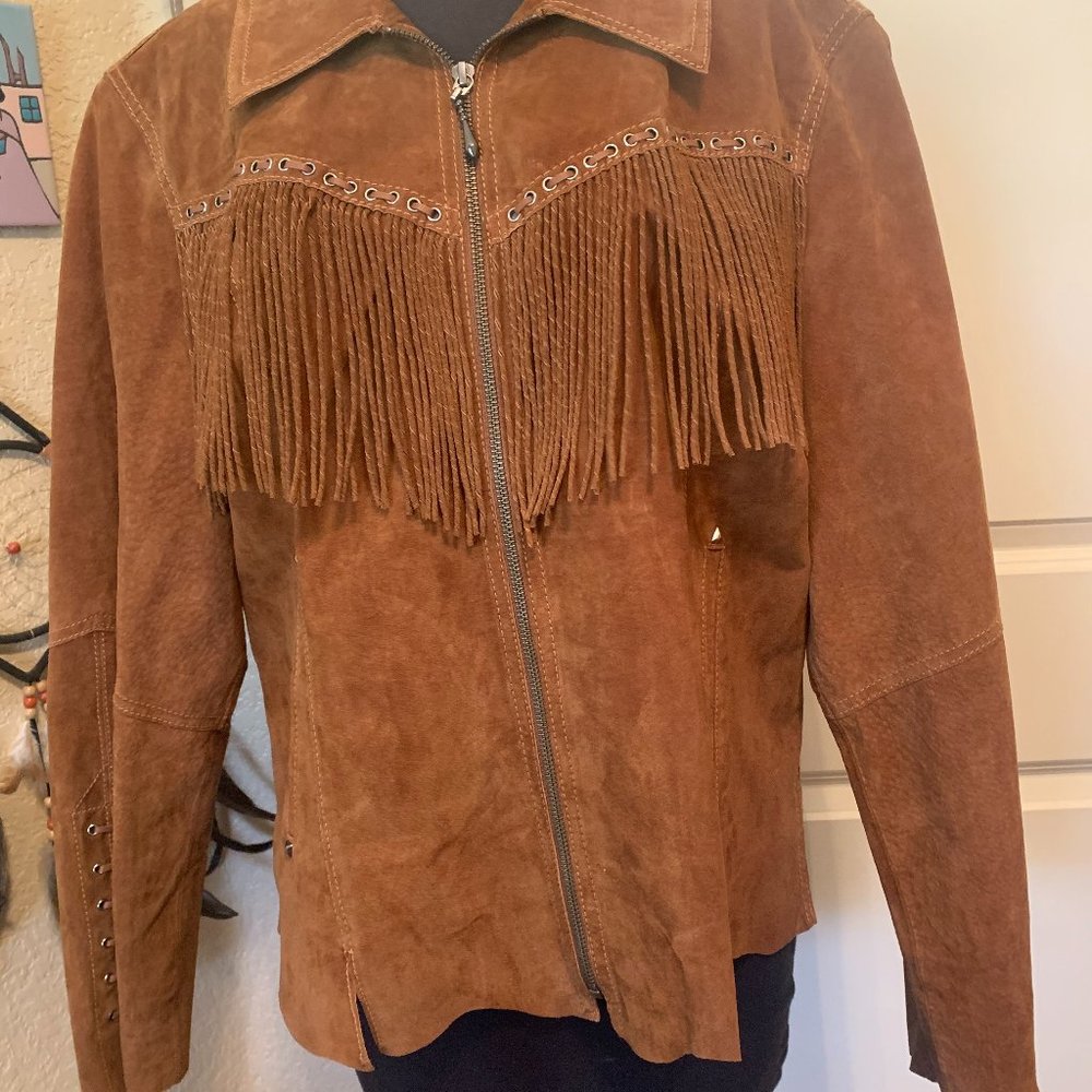 Cripple Creek Suede Fringe Ladies Jacket size XXL